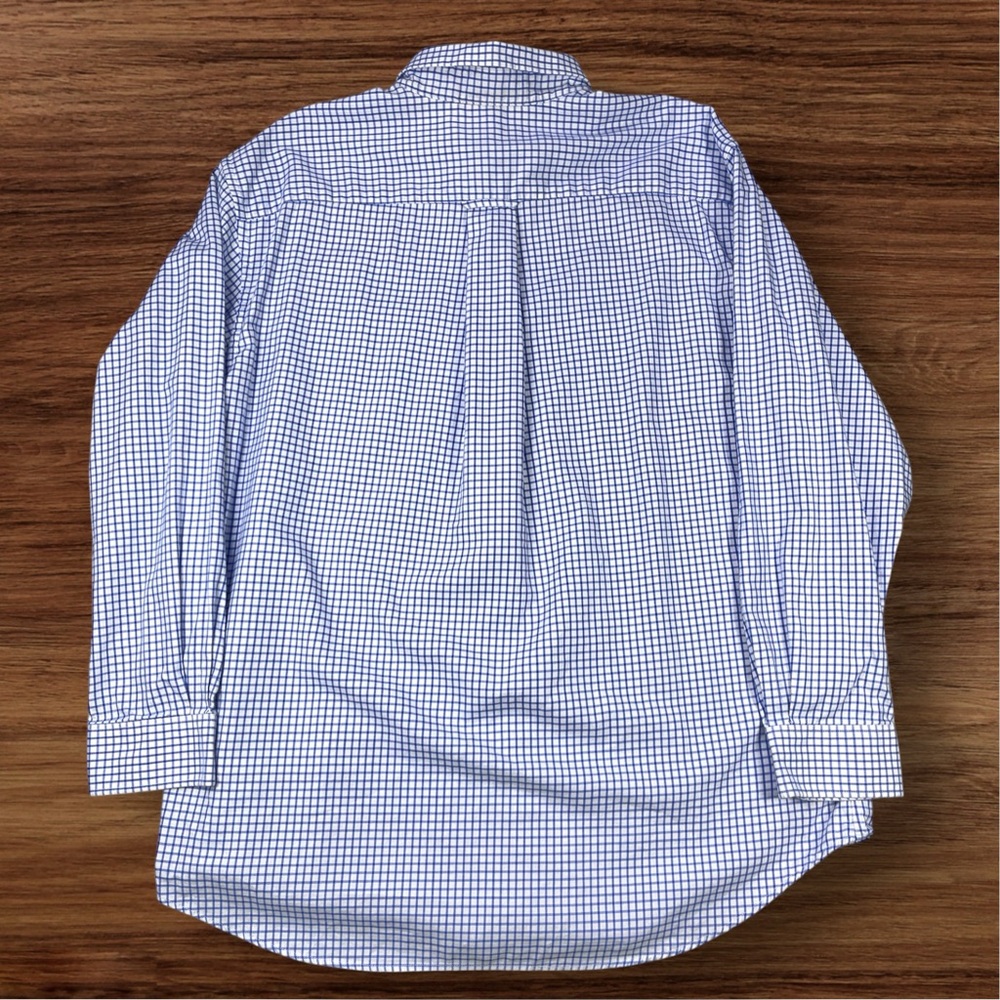 Orvis Men’s White & Blue Check Pattern Long Sleeve Dress Shirt. XL - Picture 3 of 8